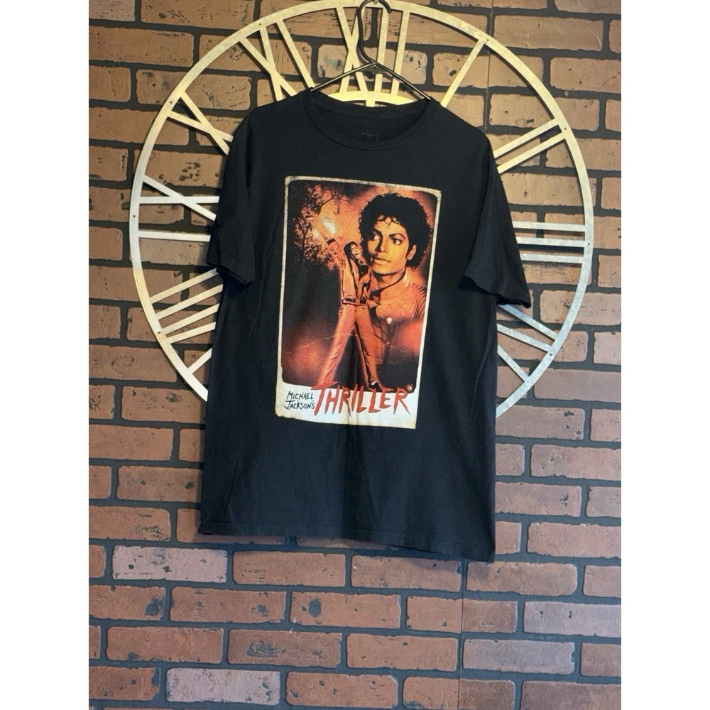 Men's Michael Jackson "Thriller" Graphic T-Shirt Black Size L
